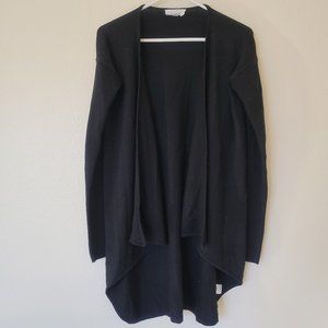 korye black flowy duster sweater office layer piece
